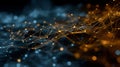 Abstract Digital Mesh Network with Glowing Orange and Blue Nodes Royalty Free Stock Photo