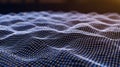 Abstract digital mesh wireframe surface background data analysis technology network visualization landscape Royalty Free Stock Photo