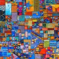 1366 Abstract Digital Mosaic: A creative and eclectic background featuring abstract digital mosaic with fragmented elements, vib