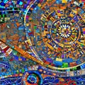 1366 Abstract Digital Mosaic: A creative and eclectic background featuring abstract digital mosaic with fragmented elements, vib