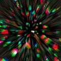 Abstract digital motion glitch lines explosion parts with glowing lights on dark background. Techno psychedelic screen Royalty Free Stock Photo