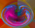 Abstract fractal vibrant soft shape flow flame motion, swirl, shiny