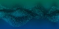 Abstract digital music wave with code flow on dark blue green  background. Music equalizer concept. Equalizer banner for music Royalty Free Stock Photo
