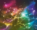 Abstract digital network background, Colorful data connection concept, Futuristic technology design, AI network illustration. Royalty Free Stock Photo