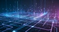 Abstract Digital Network. Big Data, AI, and Technology Grid Background Royalty Free Stock Photo