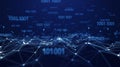 Abstract digital network of binary code and glowing nodes 0s and 1s data Royalty Free Stock Photo