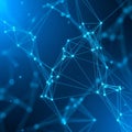 Composed of interconnected points and lines on a blue gradient Royalty Free Stock Photo