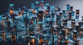 Abstract digital network of connected nodes representing blockchain technology and data flow Royalty Free Stock Photo