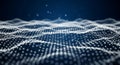 Abstract Digital Network of Connected White Dots and Lines on Dark Blue Background technology connection Royalty Free Stock Photo