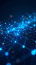 Abstract digital network connection background with glowing blue nodes and lines Royalty Free Stock Photo