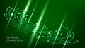 Abstract digital network connection. Futuristic connection green circle background Royalty Free Stock Photo