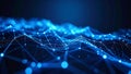 Abstract digital network connection with glowing dots and lines, futuristic technology concept. Royalty Free Stock Photo