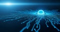 Abstract Digital Network Connection with Glowing Node Technology Concept Illustration Royalty Free Stock Photo