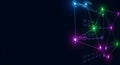 Abstract Digital Network Connection with Glowing Nodes and Data Grid Background Royalty Free Stock Photo