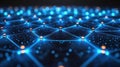 Abstract Digital Network Connection glowing nodes and lines Global Network Technology Concept Royalty Free Stock Photo