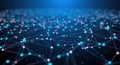 Abstract digital network connections with glowing blue and pink nodes Royalty Free Stock Photo