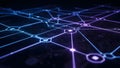 Abstract Digital Network Connections with Glowing Nodes and Data Flow Royalty Free Stock Photo