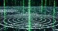 Abstract Digital Network Data Flow, Green Binary Code Rain, Futuristic Technology Concept Royalty Free Stock Photo