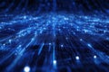 Abstract digital network data flow visualization and connectivity in a vibrant blue hue Royalty Free Stock Photo