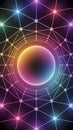 ?Colorful network mesh and spheres background AI generated Royalty Free Stock Photo