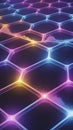 ?Colorful network mesh and spheres background AI generated Royalty Free Stock Photo