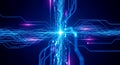 Abstract Digital Network Flow of Blue and Purple Energy Royalty Free Stock Photo