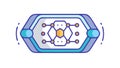 Abstract Digital Network Flow, Data Connection and Technology Architecture, vector design Generative AI Royalty Free Stock Photo
