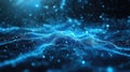 Digital network connections forming an abstract blue wave background Royalty Free Stock Photo