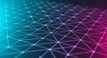 Abstract Digital Network Futuristic Grid of Connected Points and Lines Royalty Free Stock Photo