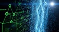 Abstract Digital Network. Futuristic Technology, Data Connection, Innovation Background Royalty Free Stock Photo