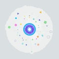 Abstract Digital Network with Geometric Shapes and Central Core Royalty Free Stock Photo