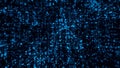 Abstract digital network of glowing blue dots and lines on a dark background representing data connections and Royalty Free Stock Photo