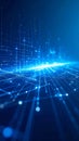 Abstract Digital Network With Glowing Blue Lights and Data Streams Futuristic Technology Concept Royalty Free Stock Photo