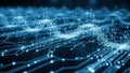 Abstract digital network of glowing blue lines and nodes representing data flow and connectivity Keywords: abstract Royalty Free Stock Photo