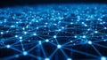 Abstract Digital Network of Glowing Blue Nodes and Connecting Lines on a Dark Background Representing Data Flow and Royalty Free Stock Photo