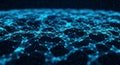 Abstract digital network of glowing blue nodes and connecting lines on a dark background technology data Royalty Free Stock Photo