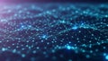Abstract digital network with glowing blue nodes and interconnected lines technology Royalty Free Stock Photo