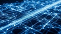 Abstract digital network of glowing blue nodes and lines representing data flow and connectivity Keywords: abstract Royalty Free Stock Photo