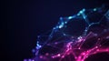Abstract digital network with glowing blue and pink lines and nodes technology connection Royalty Free Stock Photo