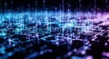 Abstract Digital Network of Glowing Blue and Purple Lines and Dots technology data Royalty Free Stock Photo