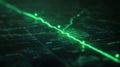 Abstract Green Digital Data Flow on Futuristic Circuit Board Network Royalty Free Stock Photo
