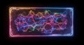 Abstract Digital Network with Glowing Neon Lines and Data Particles, Representing Technology, AI, and Future Connectivity Royalty Free Stock Photo