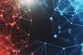 Abstract digital network with glowing nodes and connections Royalty Free Stock Photo