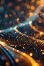 Abstract Digital Network with Glowing Particles and Data Flow, Portrait Images Generative AI Royalty Free Stock Photo