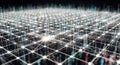 Abstract Digital Network Grid With Connections, Data Flow, Technology Concept Royalty Free Stock Photo
