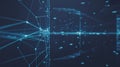 Abstract digital network grid with glowing blue connections Royalty Free Stock Photo