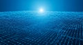 Abstract Digital Network Grid with Glowing Light Royalty Free Stock Photo