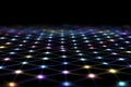 Abstract Digital Network Grid with Glowing Nodes and Connected Lines on a Dark Background Royalty Free Stock Photo