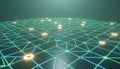 Abstract Digital Network Grid with Glowing Nodes and Interconnected Lines Representing Global Technology and Data Communication Royalty Free Stock Photo