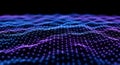 Abstract Digital Network Grid with Glowing Blue and Purple Lights on Black Background technology Royalty Free Stock Photo